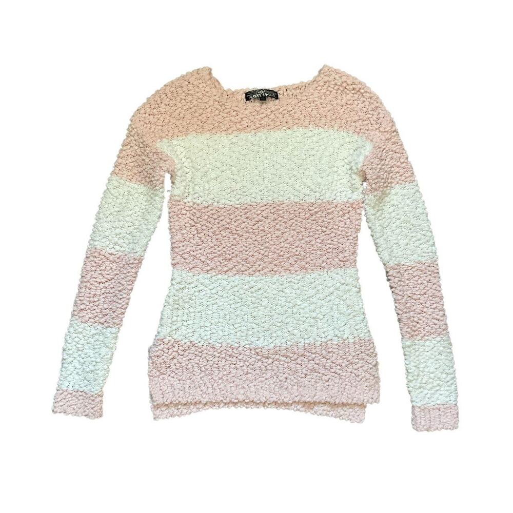 Almost Famous Two-Color Striped Popcorn Sweater: Y2K, 2000s